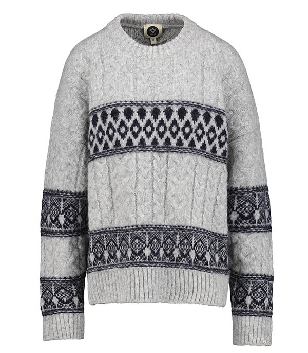 Pull Col rond Norway Light Grey Navy  Bsbee - Taille L à -50%