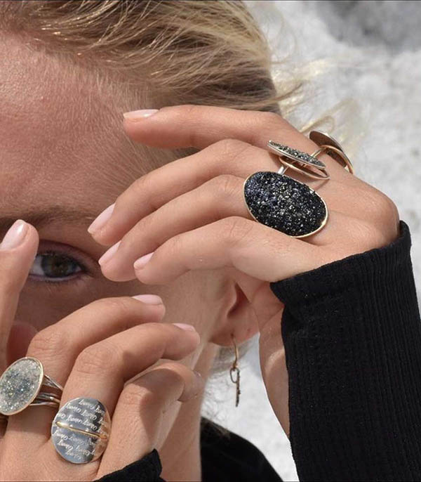 Bague Sublime Stella Croix Fermé Spi Noir  Lsonge