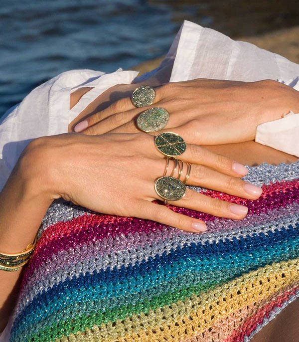 Bague Sublime Stella Croix Fermé Zirconium Vert Lsonge