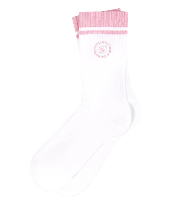 Chaussettes SRHWC White/Ballet Sporty & Rich - Taille Taille unique à -30%