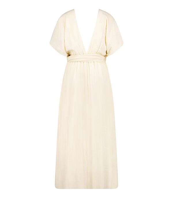 Robe longue Empire Cream Maison Saint Julien