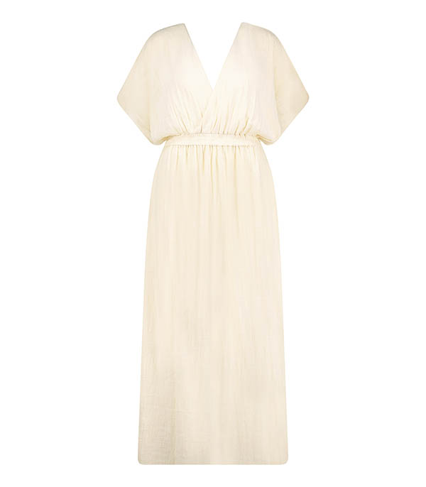 Robe longue Empire Cream Maison Saint Julien