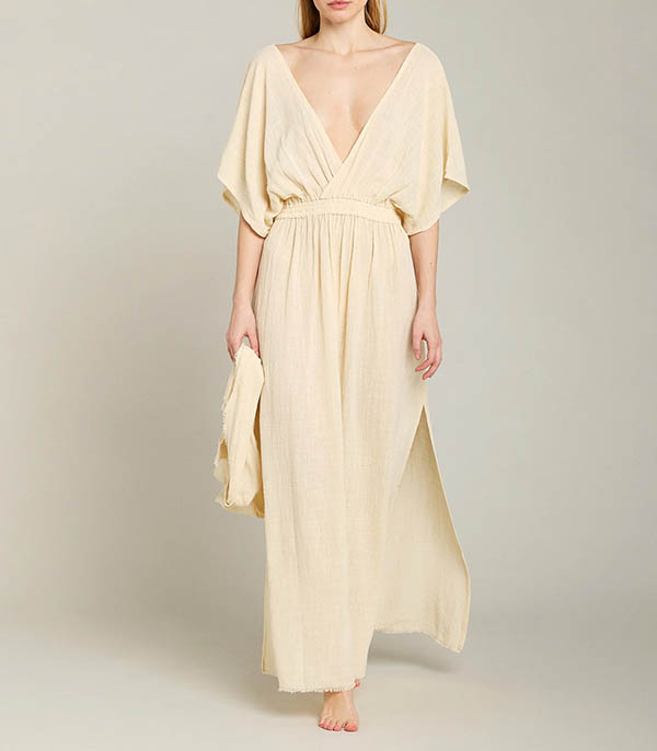 Robe longue Empire Cream Maison Saint Julien