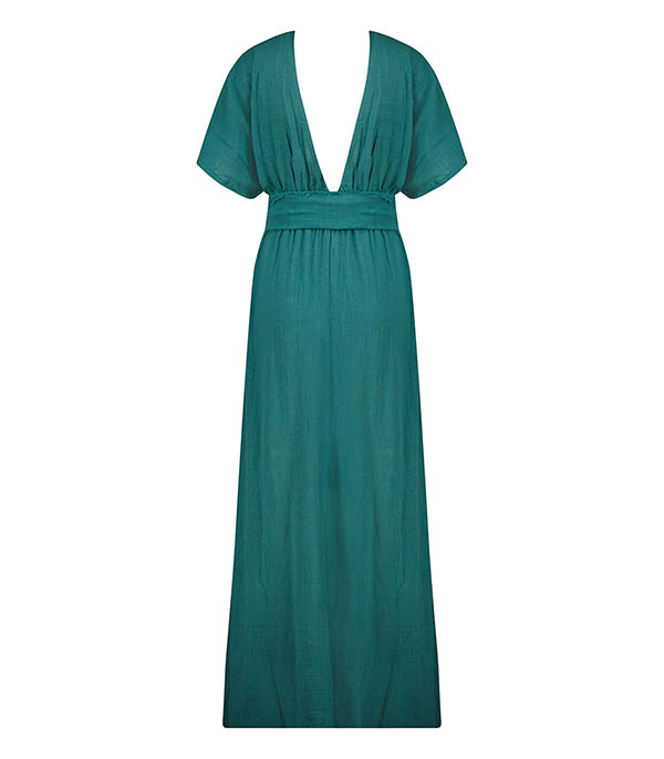Robe longue Empire Emeraude Maison Saint Julien