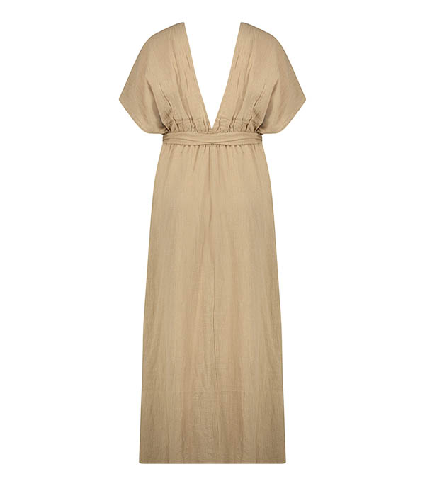 Robe longue Empire Café Latte Maison Saint Julien