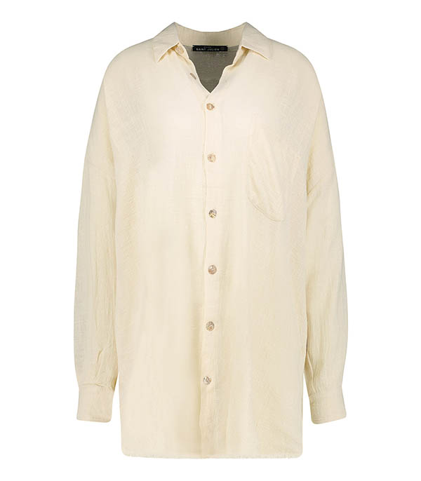 Chemise Oversize Mykonos Cream Maison Saint Julien - Taille S