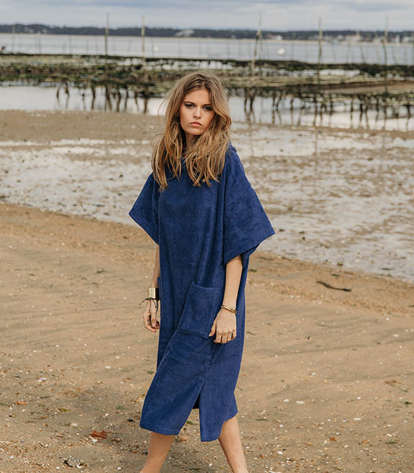 Poncho en Coton Outremer x Jane de Boy Atelier Dune