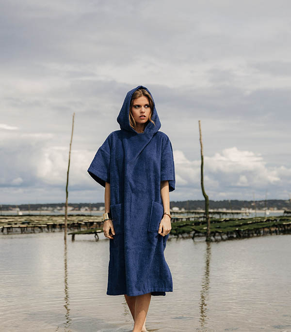 Poncho en Coton Outremer x Jane de Boy Atelier Dune