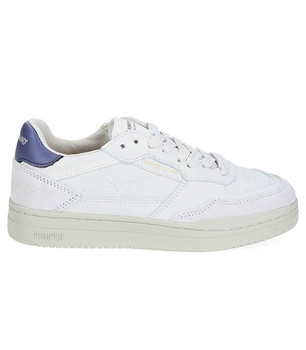 Baskets homme Elan Cuir Ecru Jeans Pompeii Brand - Taille 45 à -20%