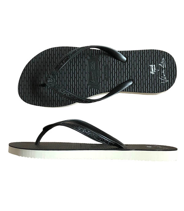 Tongs Héritage Slim x Veronika Loubry Noir Vinyl Beach Originals