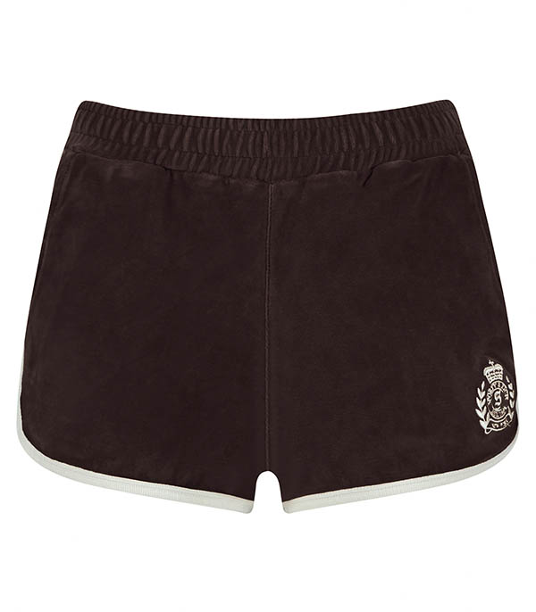 Short Disco en velours NY Crest Chocolate/Cream Sporty & Rich