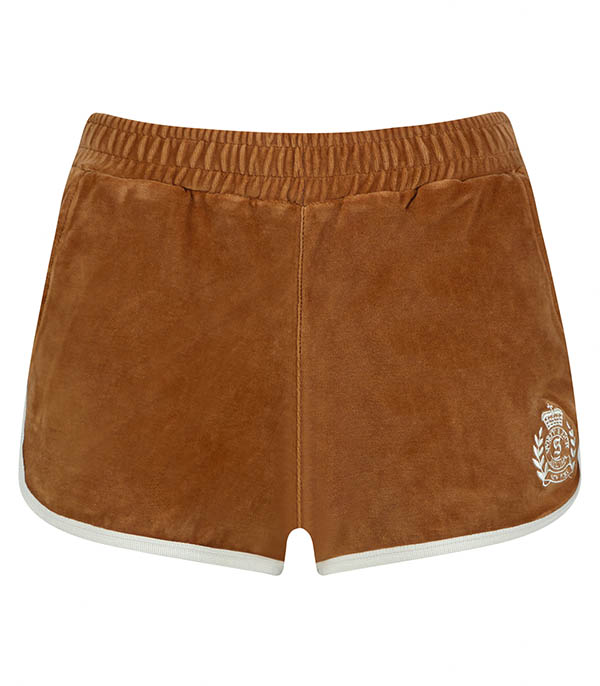 Short Disco en velours NY Crest Tobacco/Cream Sporty & Rich - Taille L