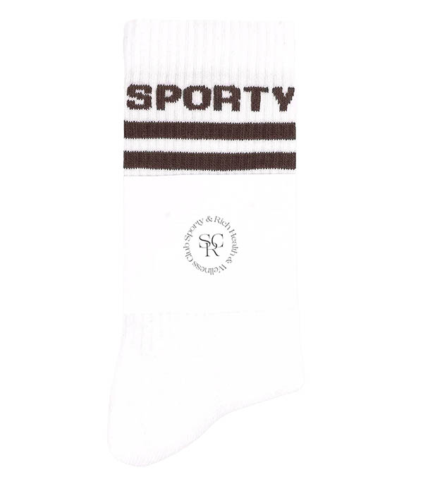 Chaussettes Bold Logo White/Chocolate Sporty & Rich