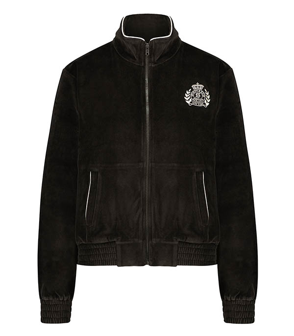 Veste de survêtement en velours NY Crest Chocolate/Cream Sporty & Rich