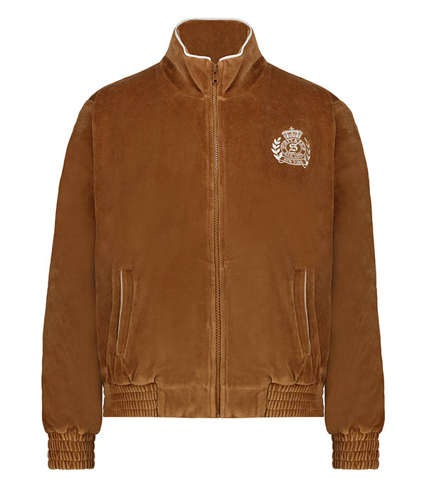 Veste de survêtement en velours NY Crest Tobacco/Cream Sporty & Rich