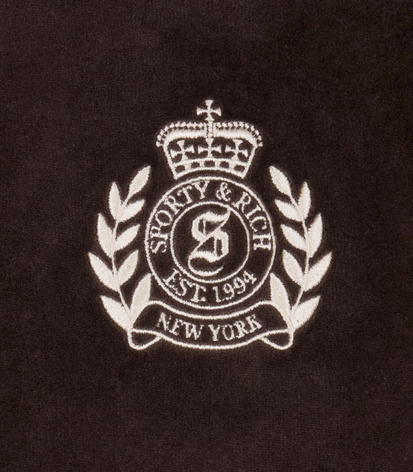 Pantalon de survêtement en velours NY Crest Chocolate/Cream Sporty & Rich