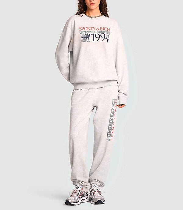 Sweat-shirt col rond Finish Line Heather Grey Sporty & Rich