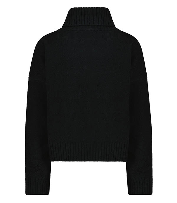 Pull col roulé en laine SRC Cropped Black  Sporty & Rich