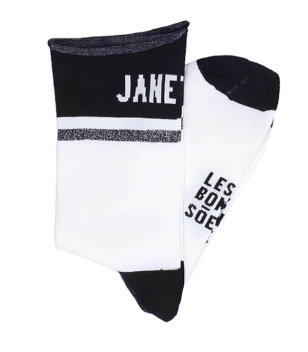 Chaussettes Janette Noir/Ecru LES BONNES SOEURS - Taille Taille unique