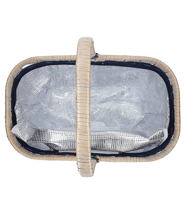 Panier Vélo Isotherme Chantilly Rayures Marine Les Jardins de la Comtesse