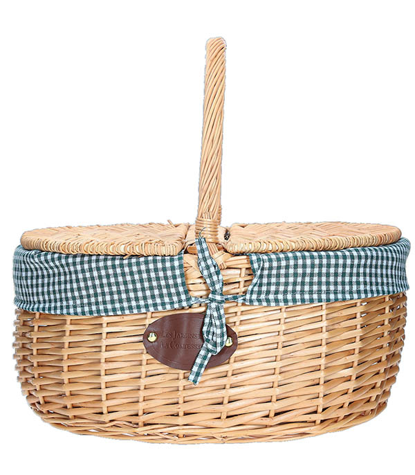 Panier de Pique-Nique Campagne Vichy Vert Les Jardins de la Comtesse