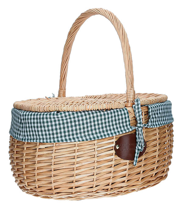 Panier de Pique-Nique Campagne Vichy Vert Les Jardins de la Comtesse