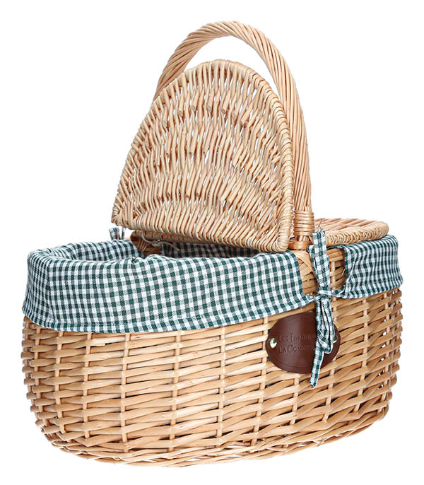 Panier de Pique-Nique Campagne Vichy Vert Les Jardins de la Comtesse