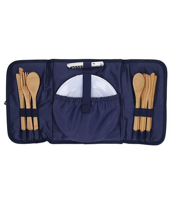 Panier de Plage Pique-Nique Riviera Rayures Bleues Les Jardins de la Comtesse