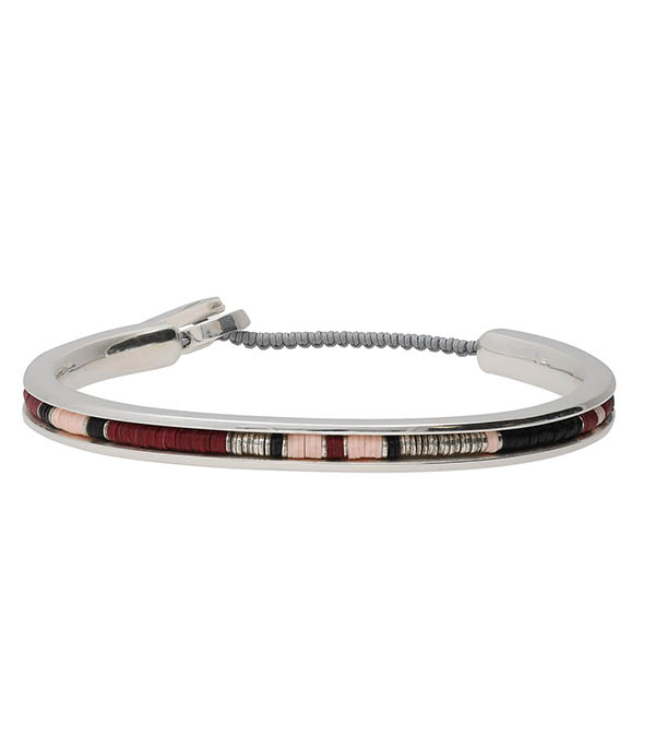 Bracelet homme Square Cuff en Argent Maroon M.Cohen by Maor - Taille L