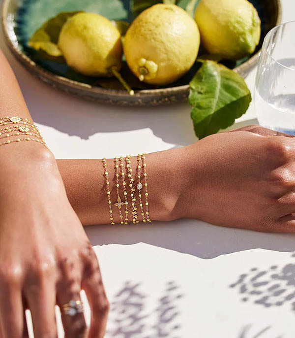 Bracelet Or rose et Perles de résine Gigi Clozeau