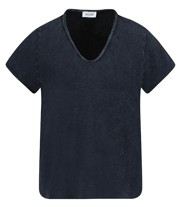 Tee-shirt Sonoma Manches Courtes Col V Noir Vintage American Vintage - Taille L