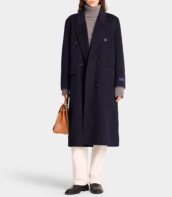 Manteau Double Faced Navy en laine et cachemire  Sporty & Rich