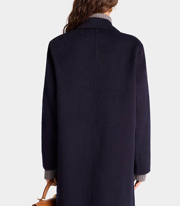 Manteau Double Faced Navy en laine et cachemire  Sporty & Rich