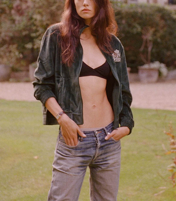 Veste de survêtement NY Crest Velours Forest/Cream Sporty & Rich