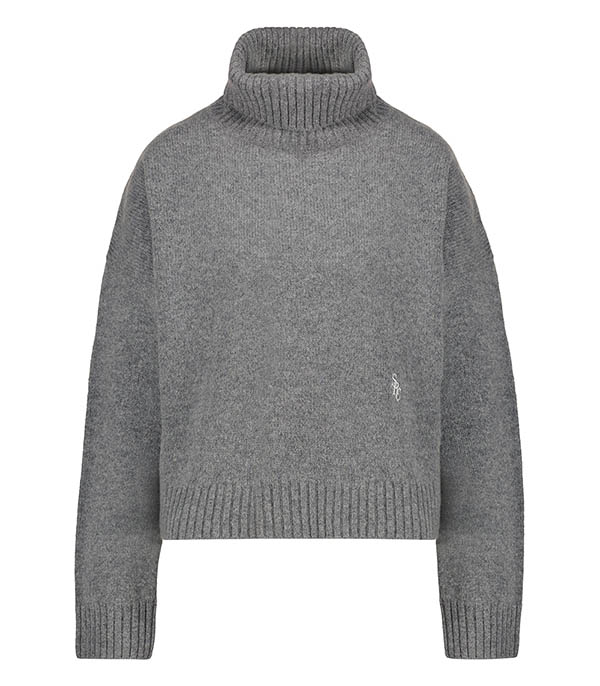 Pull Col Roulé SRC en laine Heather Grey/White Sporty & Rich - Taille L