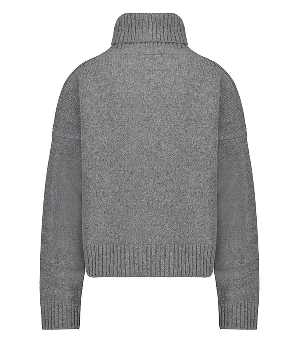 Pull Col Roulé SRC en laine Heather Grey/White Sporty & Rich
