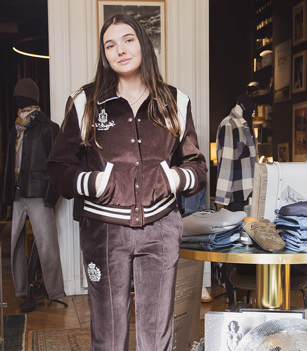 Veste Vendome Corduroy Varsity Chocolate/White Sporty & Rich