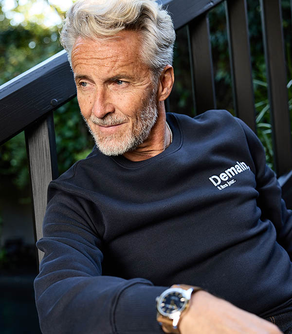 Sweat-shirt homme The Original Heart Embroid Navy Demain, il fera jour