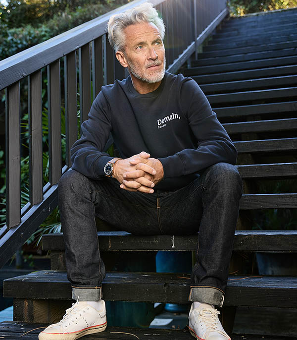 Sweat-shirt homme The Original Heart Embroid Navy Demain, il fera jour