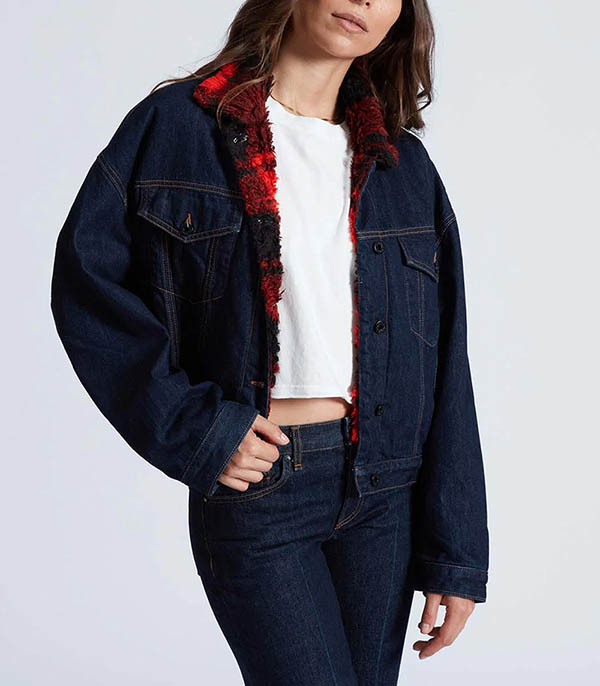 Veste en Denim Nova Lined Indigo Plaid ASKK NY