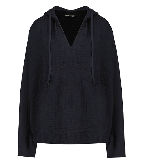 Sweat-shirt Jersey triple Gauze Black Jane de Boy