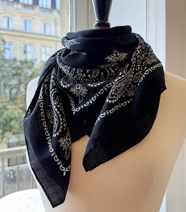 Bandana Noir 90 x 90 cm destin