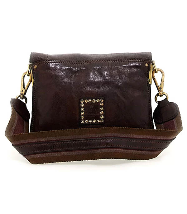 Sac bandoulière Agnese en cuir marron foncé Campomaggi