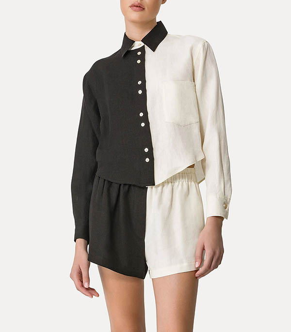 Chemise Bicolore Noire Forte Forte