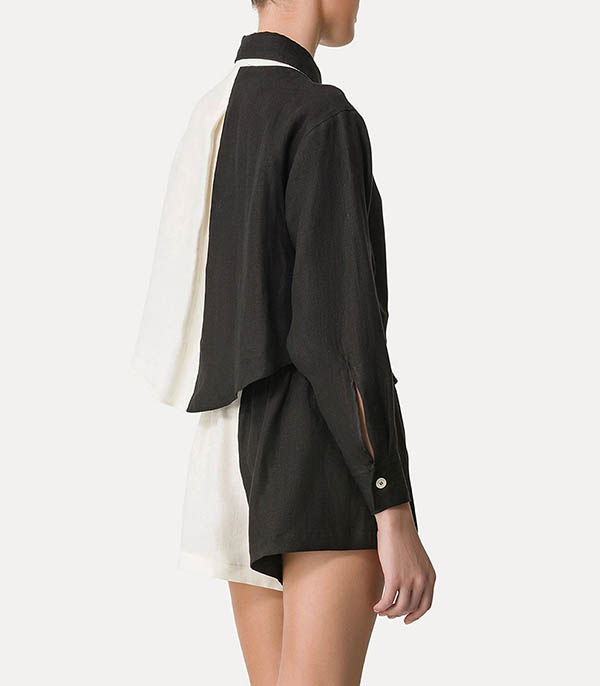 Chemise Bicolore Noire Forte Forte