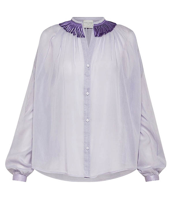 Blouse Bohemian en voile de coton Lilac Forte Forte