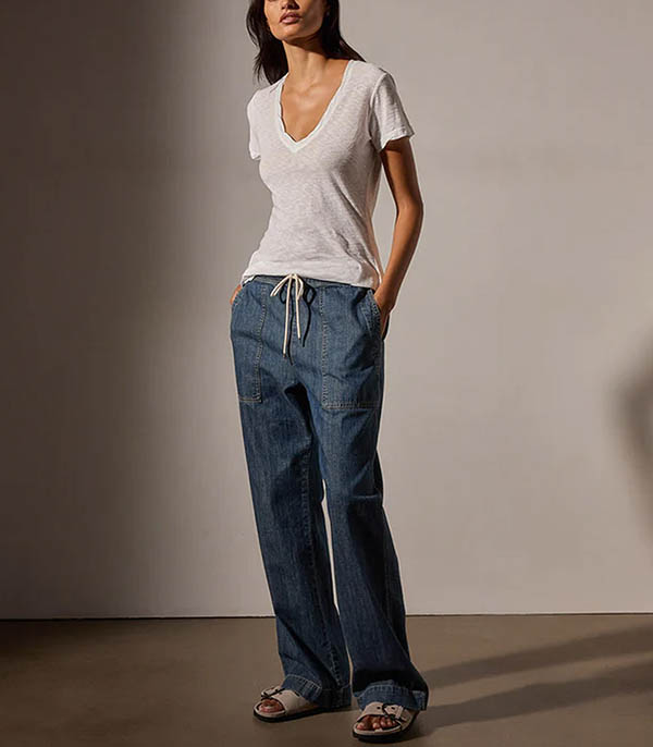 Tee-shirt Casual Reverse Binding White James Perse