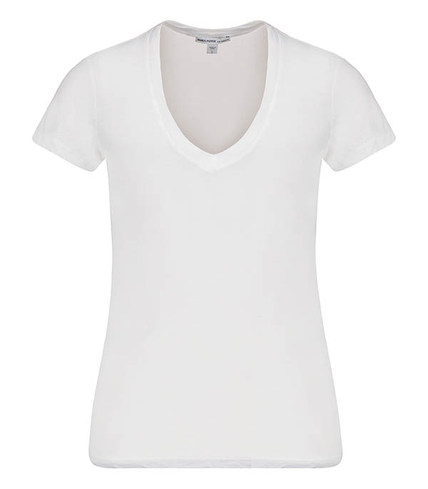 Tee-shirt Casual Reverse Binding White James Perse - Taille 1