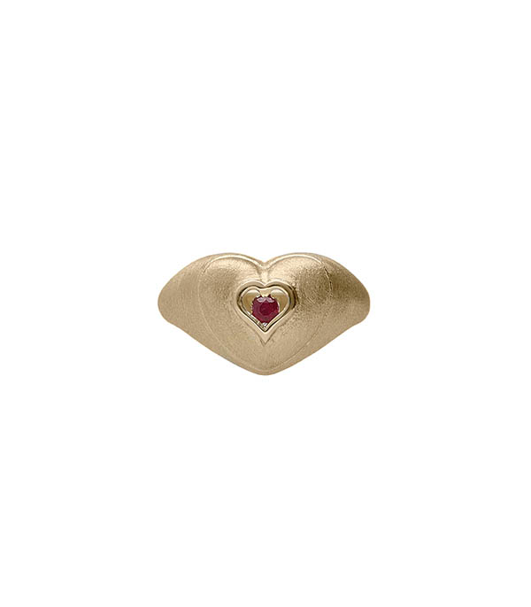 Bague Coeur en or Brossé  Feidt Paris - Taille 54