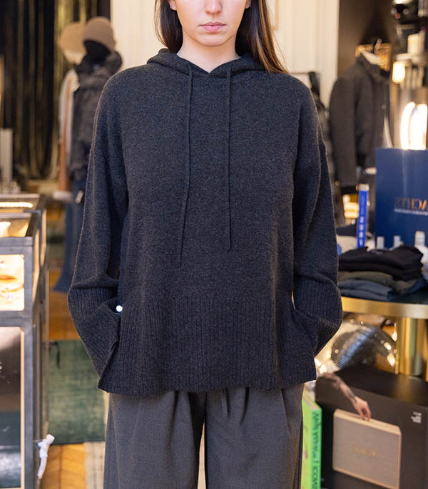 Hoodie Cashmere Travel Charbon Frame